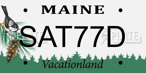 SAT77D Maine License Plate