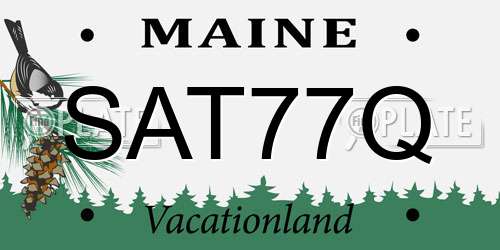 SAT77Q Maine License Plate