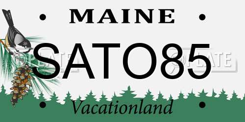 SATO85 Maine License Plate