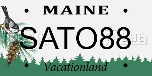 SATO88 Maine License Plate