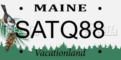 SATQ88 Maine License Plate