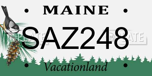 SAZ248 Maine License Plate