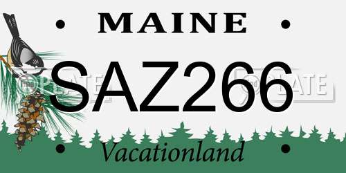 SAZ266 Maine License Plate