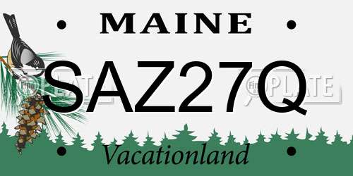 SAZ27Q Maine License Plate