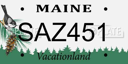SAZ451 Maine License Plate