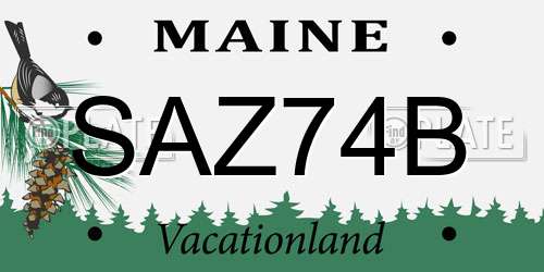 SAZ74B Maine License Plate