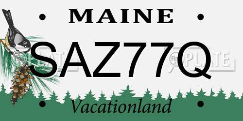 SAZ77Q Maine License Plate