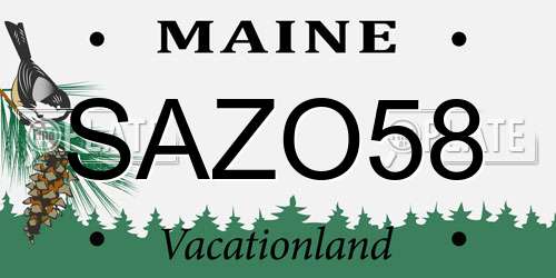 SAZO58 Maine License Plate