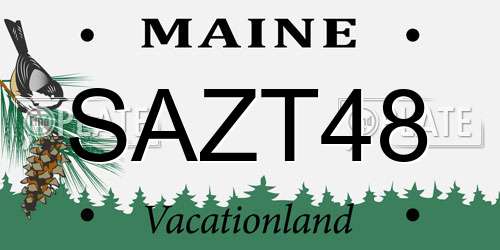 SAZT48 Maine License Plate