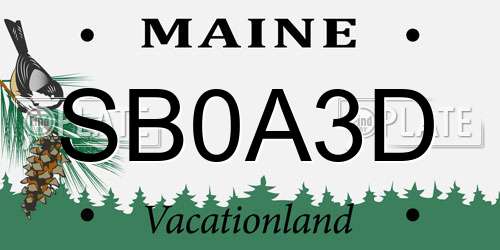 SB0A3D Maine License Plate