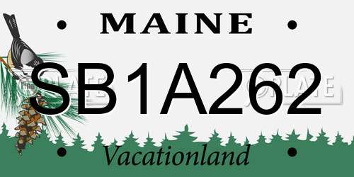 SB1A262 Maine License Plate