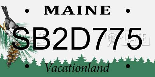 SB2D775 Maine License Plate