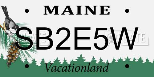 SB2E5W Maine License Plate