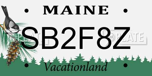 SB2F8Z Maine License Plate