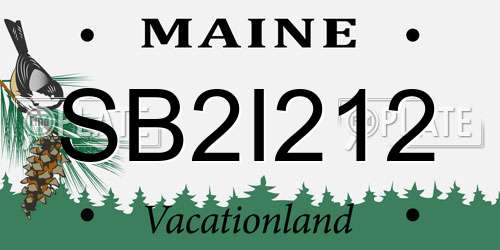 SB2I212 Maine License Plate