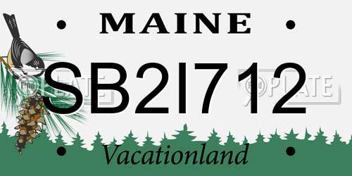 SB2I712 Maine License Plate