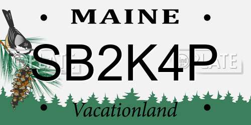 SB2K4P Maine License Plate