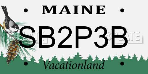 SB2P3B Maine License Plate