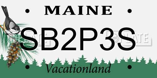 SB2P3S Maine License Plate