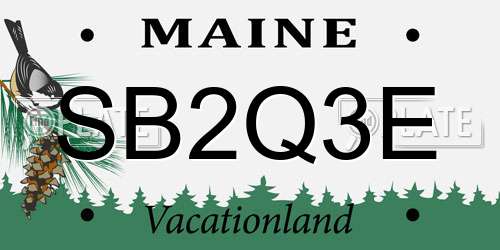 SB2Q3E Maine License Plate