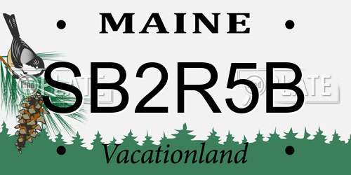 SB2R5B Maine License Plate