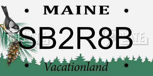 SB2R8B Maine License Plate
