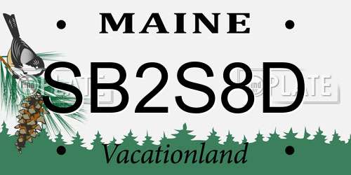 SB2S8D Maine License Plate