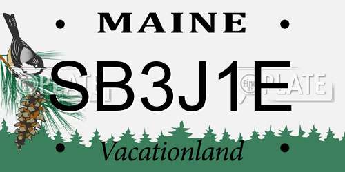 SB3J1E Maine License Plate