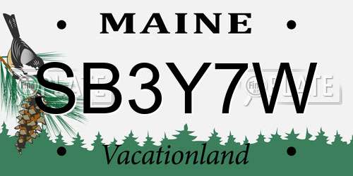 SB3Y7W Maine License Plate