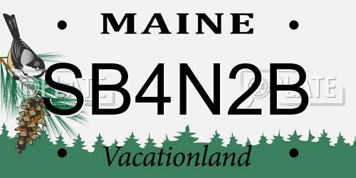 SB4N2B Maine License Plate