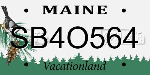 SB4O564 Maine License Plate