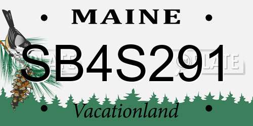 SB4S291 Maine License Plate