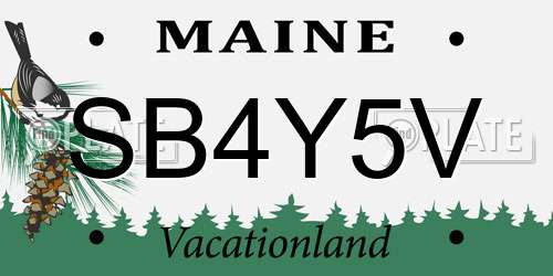 SB4Y5V Maine License Plate