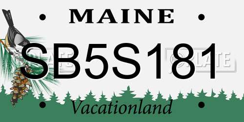 SB5S181 Maine License Plate