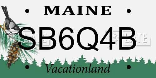 SB6Q4B Maine License Plate