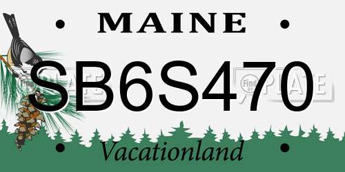 SB6S470 Maine License Plate