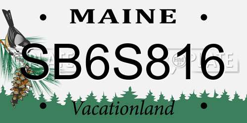 SB6S816 Maine License Plate