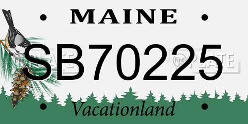 SB70225 Maine License Plate