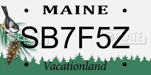 SB7F5Z Maine License Plate