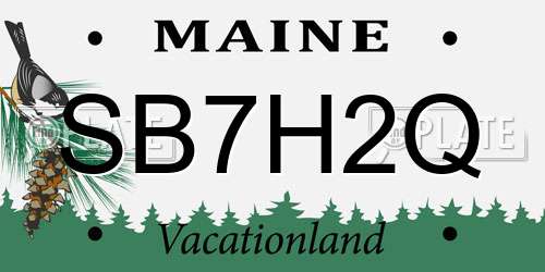 SB7H2Q Maine License Plate
