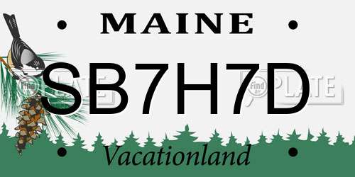 SB7H7D Maine License Plate