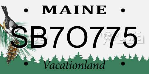 SB7O775 Maine License Plate