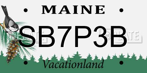 SB7P3B Maine License Plate