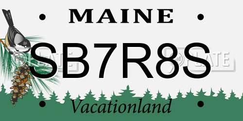 SB7R8S Maine License Plate