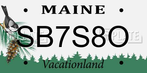 SB7S8O Maine License Plate