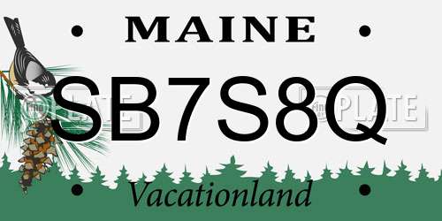 SB7S8Q Maine License Plate