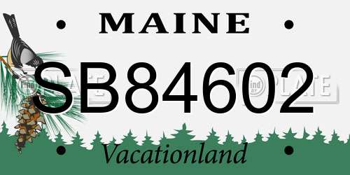SB84602 Maine License Plate