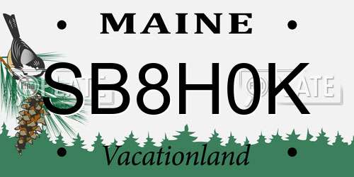 SB8H0K Maine License Plate