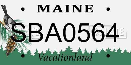 SBA0564 Maine License Plate