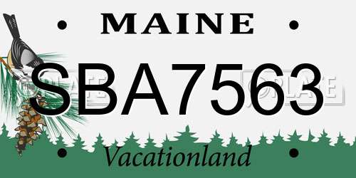 SBA7563 Maine License Plate
